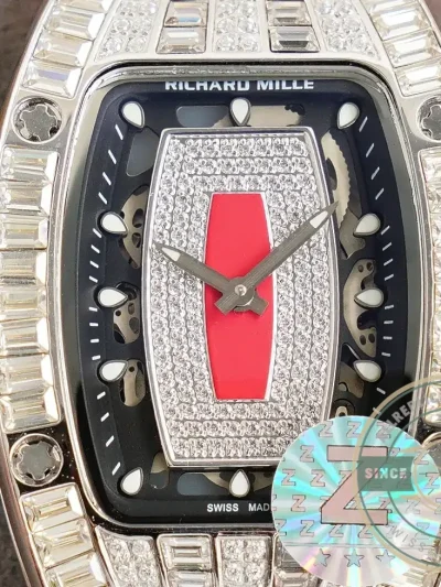 Replica Richard Mille 007-1 Diamond Crown Red Strap - Budget Luxury Replica Watch