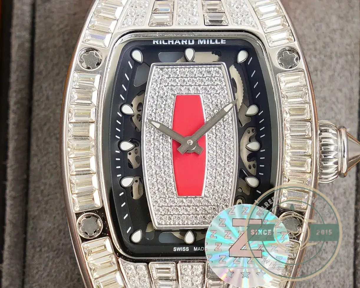 Replica Richard Mille 007-1 Diamond Crown Red Strap - Budget Luxury Replica Watch