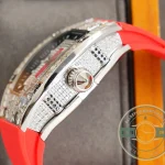 Replica Richard Mille 007-1 Diamond Crown Red Strap - Swiss-Made Clone Watch