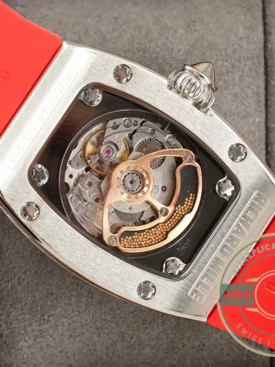 Replica Richard Mille 007-1 Diamond Crown Red Strap - Budget Luxury Replica Watch