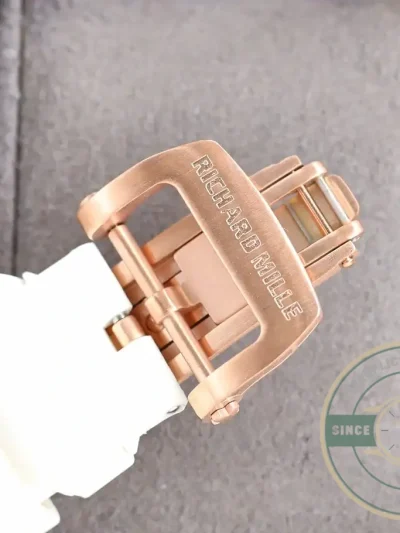 Replica Richard Mille 010 Rose Gold Diamonds White Strap - Affordable Super Clone Watch