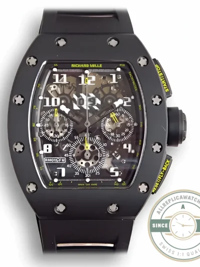 Replica Richard Mille 011-03 Black Strap - Premium Super Clone Watch