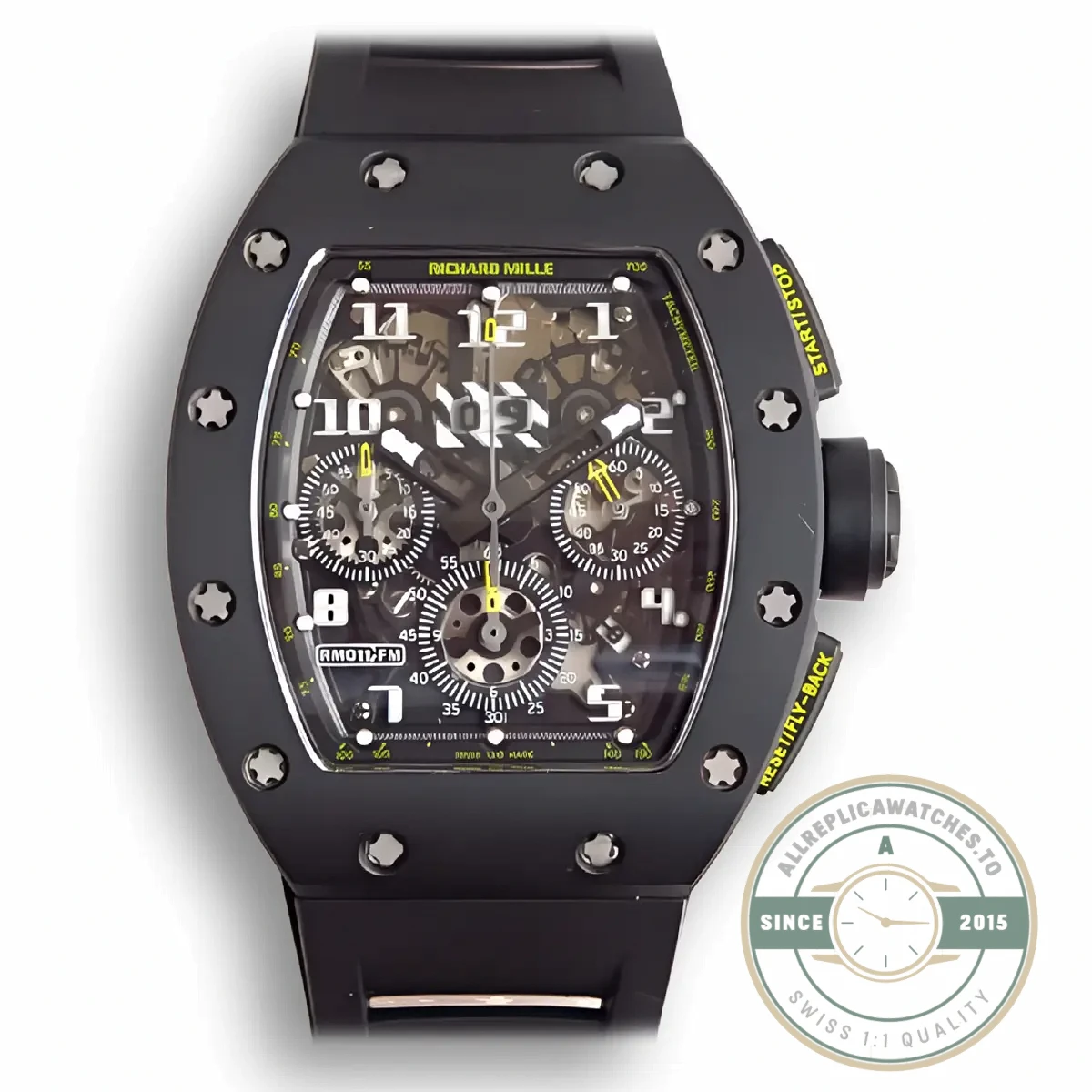 Replica Richard Mille 011-03 Black Strap - Premium Super Clone Watch