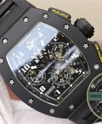 Replica Richard Mille 011-03 Black Strap - Factory Super Clone Watch