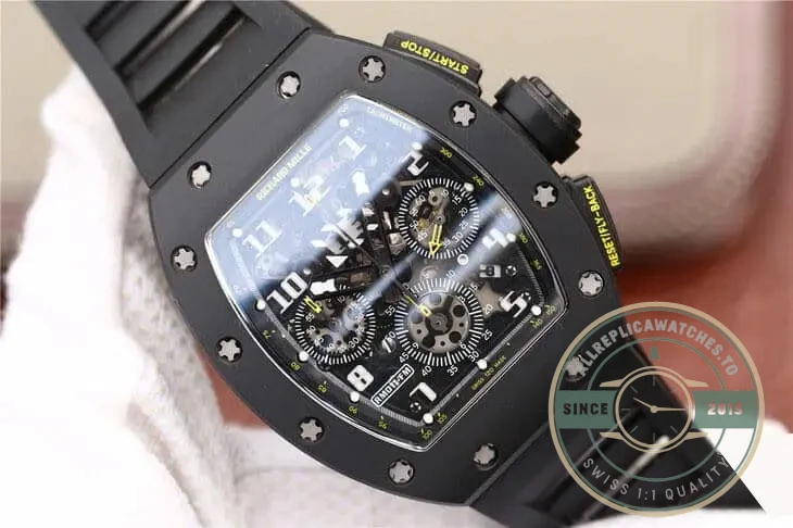 Replica Richard Mille 011-03 Black Strap - Factory Super Clone Watch