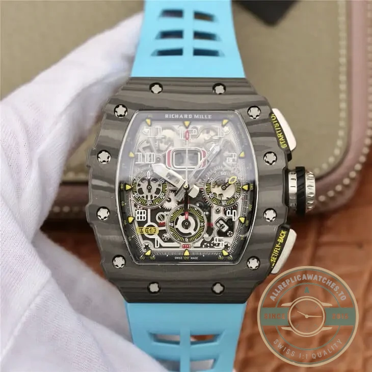 Replica Richard Mille 011-03 Blue Strap - 1:1 Swiss Replica Watch
