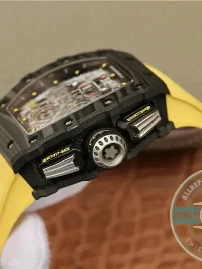 Replica Richard Mille 011-03 Carbon Fiber Yellow Strap - Best Quality Replica Watch
