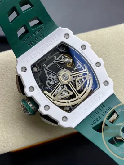 Replica Richard Mille 011-03 Green Strap - Premium Super Clone Watch