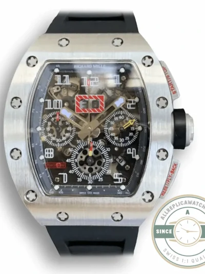Replica Richard Mille 011 Black Rubber Strap - Swiss Movement Replica Watch