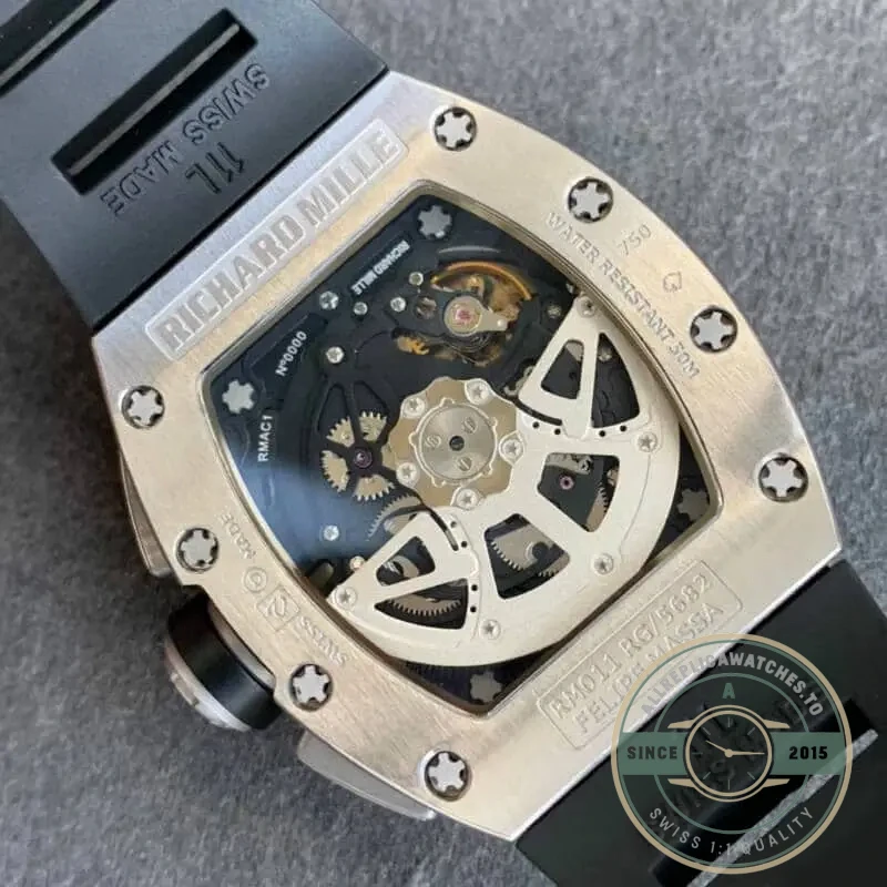 Replica Richard Mille 011 Black Rubber Strap - Affordable Luxury Replica Timepiece