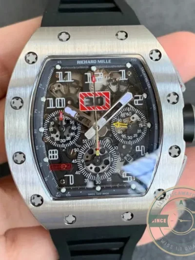Replica Richard Mille 011 Black Rubber Strap - Affordable Super Clone Watch