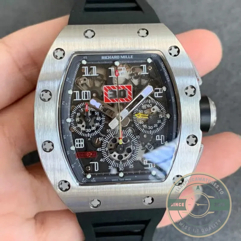 Replica Richard Mille 011 Black Rubber Strap - Affordable Super Clone Watch