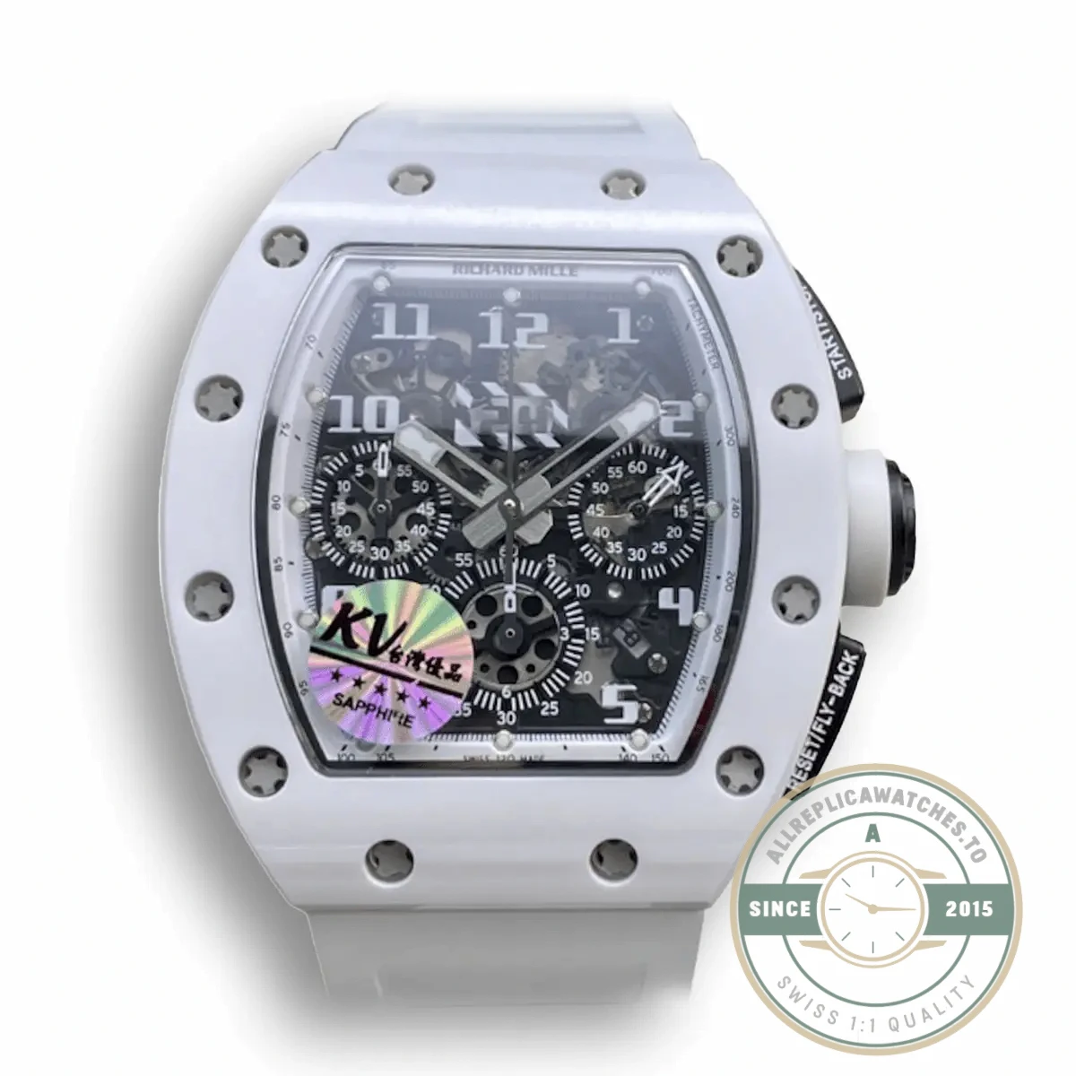 Replica Richard Mille 011 Chronograph Eta7750 White Rubber Strap - Affordable Super Clone Watch