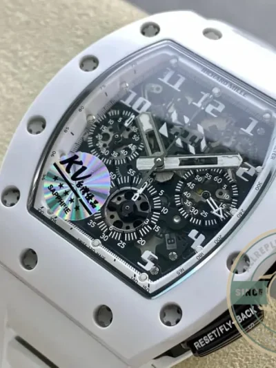 Replica Richard Mille 011 Chronograph Eta7750 White Rubber Strap - Factory Super Clone Watch