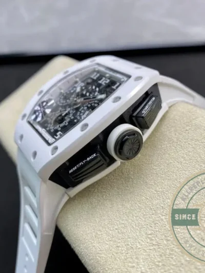 Replica Richard Mille 011 Chronograph Eta7750 White Rubber Strap - 1:1 Swiss Replica Watch