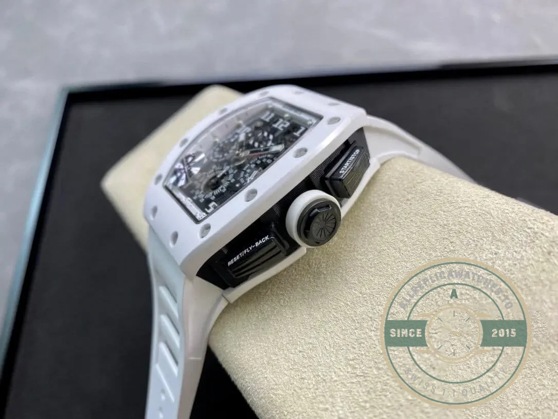 Replica Richard Mille 011 Chronograph Eta7750 White Rubber Strap - 1:1 Swiss Replica Watch