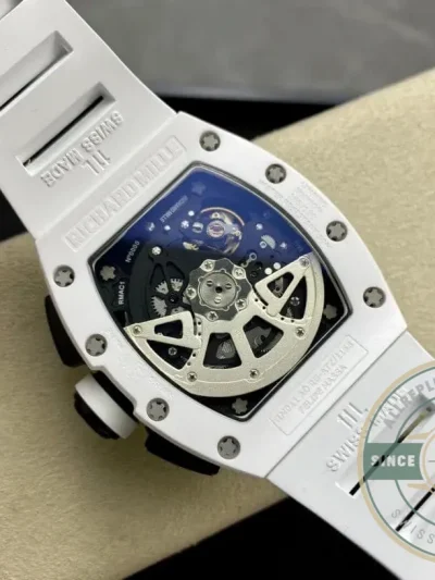 Replica Richard Mille 011 Chronograph Eta7750 White Rubber Strap - Swiss Movement Replica Watch