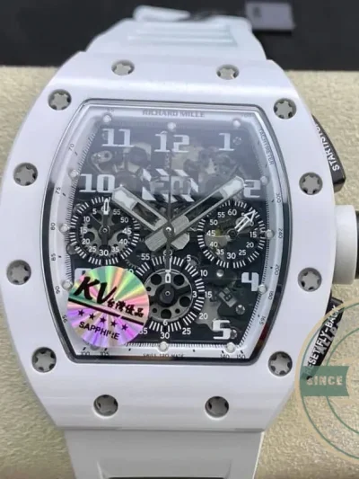Replica Richard Mille 011 Chronograph Eta7750 White Rubber Strap - Swiss Movement Replica Watch
