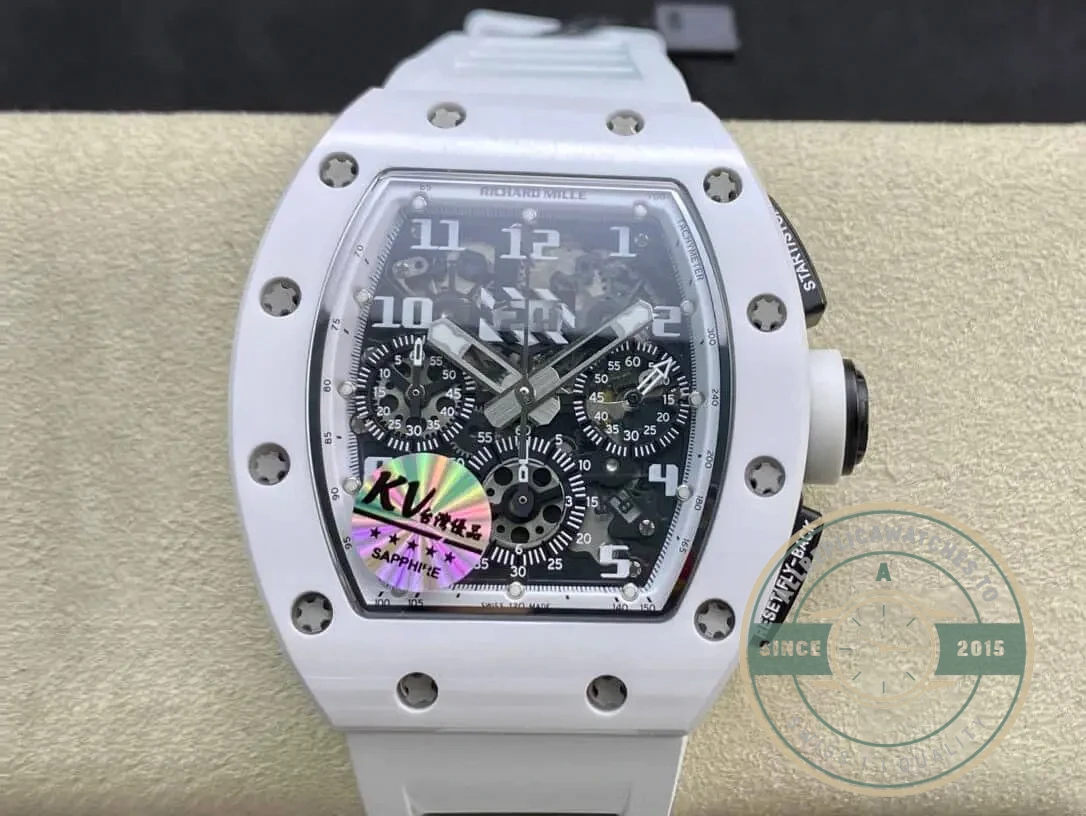 Replica Richard Mille 011 Chronograph Eta7750 White Rubber Strap - Swiss Movement Replica Watch