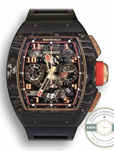 Replica Richard Mille 011 Forged Carbon Black Strap - 1:1 Swiss Replica Watch