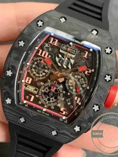Replica Richard Mille 011 Forged Carbon Black Strap - Affordable Super Clone Watch