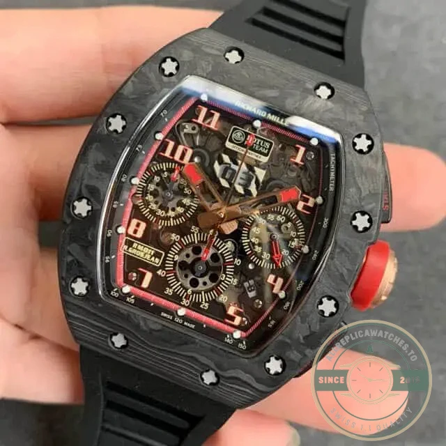 Replica Richard Mille 011 Forged Carbon Black Strap - Affordable Super Clone Watch