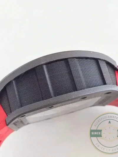 Replica Richard Mille 011 Forged Carbon Eta7750 Red Rubber Strap - Best Quality Replica Watch