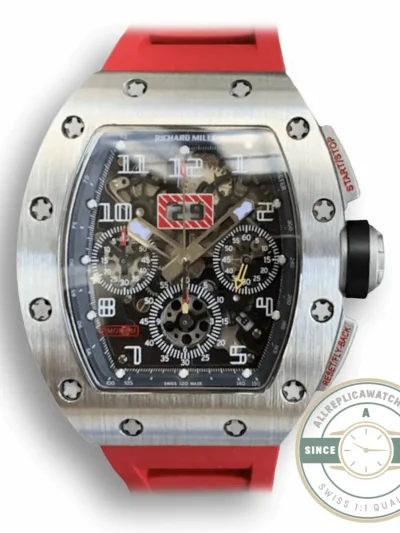 Replica Richard Mille 011 Red Rubber Strap - Swiss Movement Replica Watch