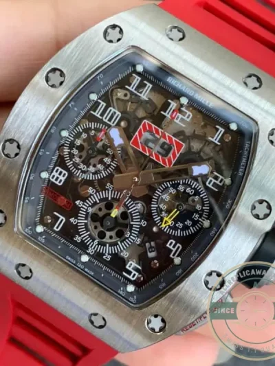 Replica Richard Mille 011 Red Rubber Strap - Top-Tier Swiss Replica Watch