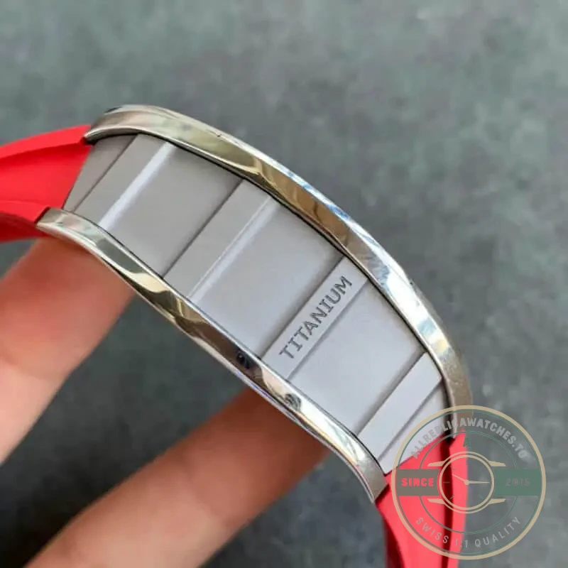 Replica Richard Mille 011 Red Rubber Strap - 1:1 Swiss Replica Watch