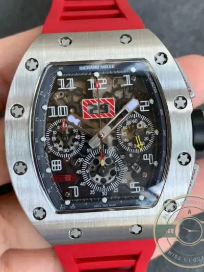 Replica Richard Mille 011 Red Rubber Strap - Top-Tier Swiss Replica Watch
