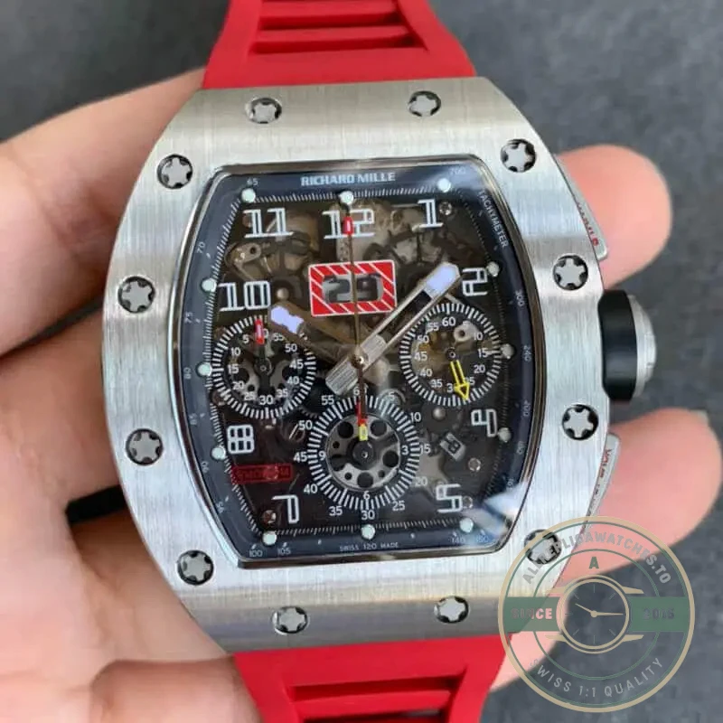 Replica Richard Mille 011 Red Rubber Strap - Top-Tier Swiss Replica Watch