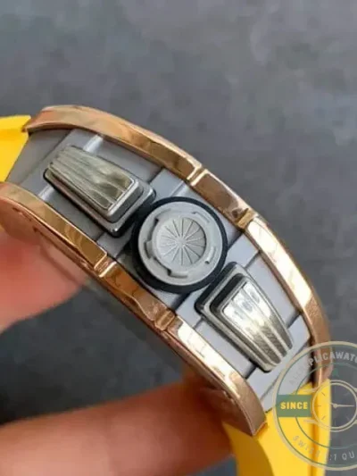 Replica Richard Mille 011 Rose Gold Rubber Strap - Factory Super Clone Watch