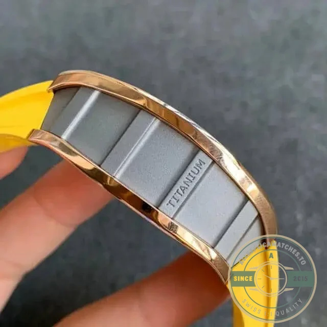 Replica Richard Mille 011 Rose Gold Rubber Strap - Affordable Super Clone Watch
