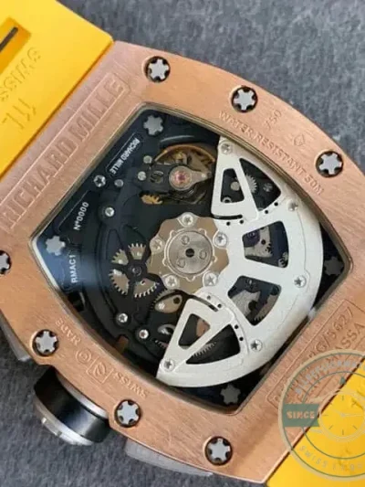 Replica Richard Mille 011 Rose Gold Rubber Strap - Top-Tier Swiss Replica Watch