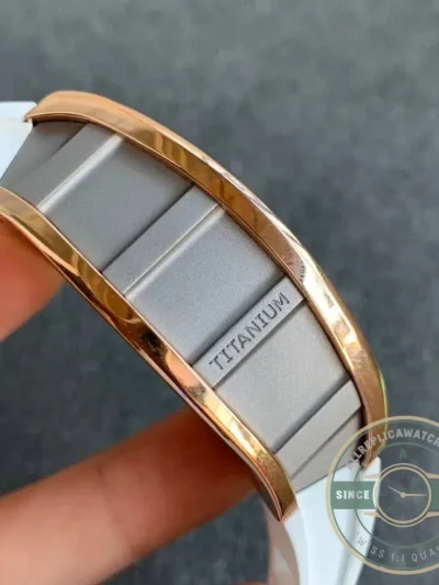 Replica Richard Mille 011 Rose Gold White Strap - Affordable Super Clone Watch