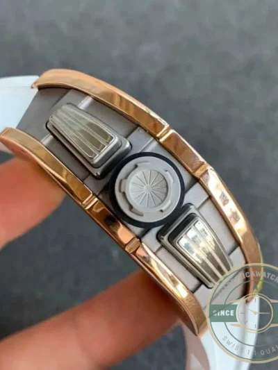 Replica Richard Mille 011 Rose Gold White Strap - Affordable Luxury Replica Timepiece