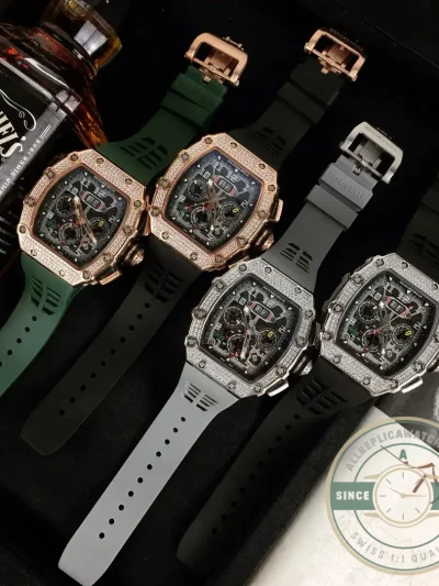 Replica Richard Mille 011 Stainless Steel Automatic Movement Grey Strap - Factory Super Clone Watch