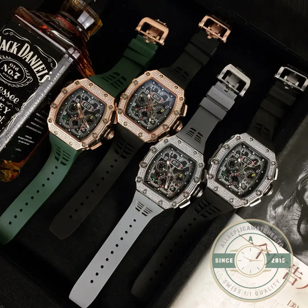 Replica Richard Mille 011 Stainless Steel Automatic Movement Grey Strap - Factory Super Clone Watch