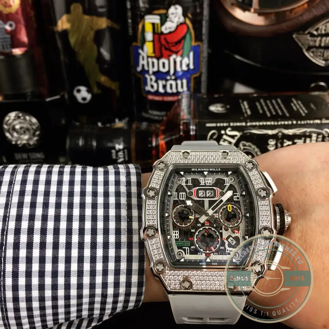 Replica Richard Mille 011 Stainless Steel Automatic Movement Grey Strap - Affordable Luxury Replica Timepiece