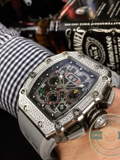 Replica Richard Mille 011 Stainless Steel Automatic Movement Grey Strap - Luxury Replica Watch