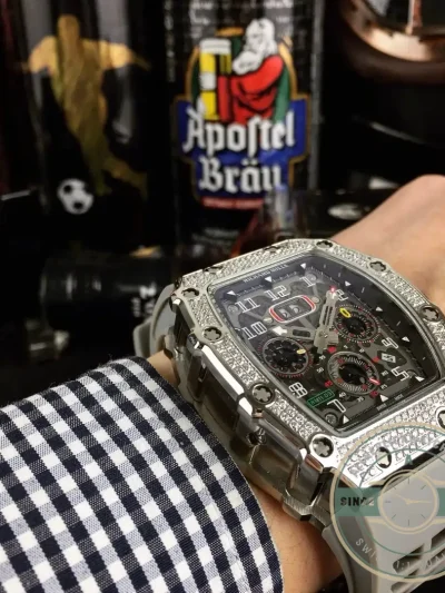 Replica Richard Mille 011 Stainless Steel Automatic Movement Grey Strap - Top-Tier Swiss Replica Watch