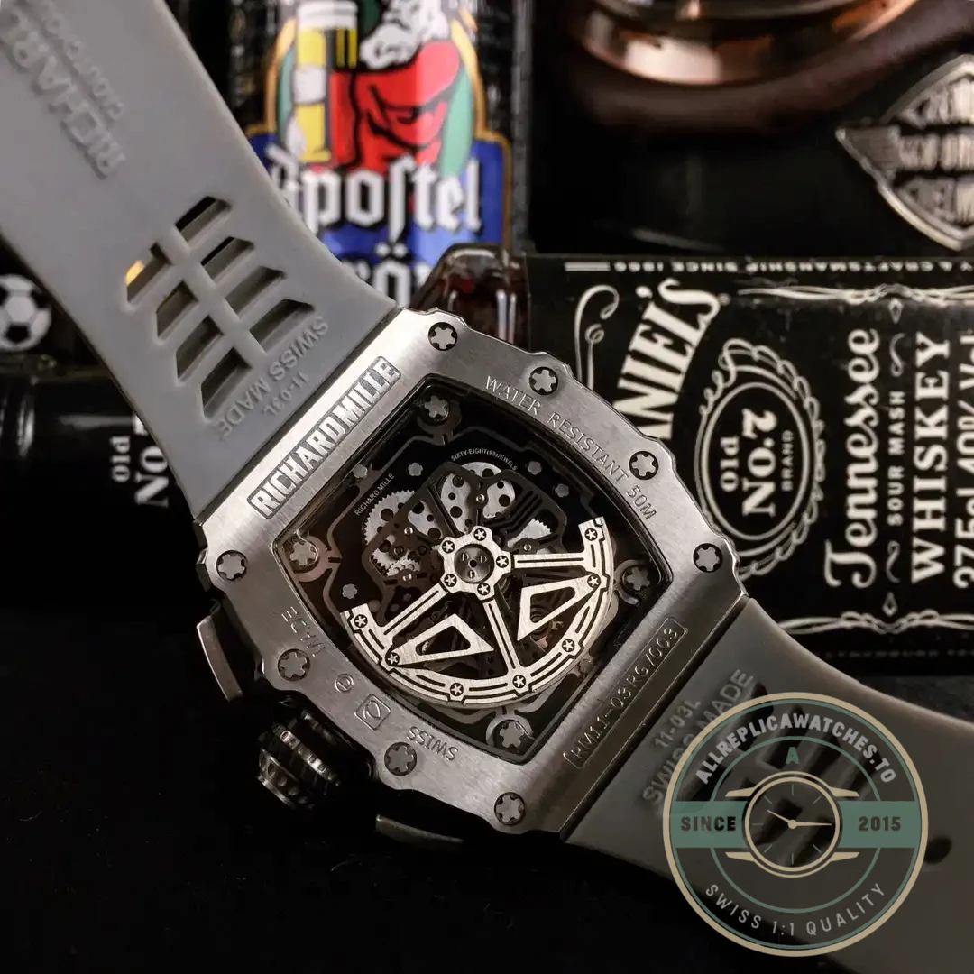 Replica Richard Mille 011 Stainless Steel Automatic Movement Grey Strap - High-Grade Replica Watch