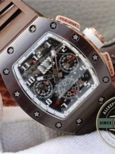Replica Richard Mille 011 Swiss Eta7750 Brown Ceramic - Factory Super Clone Watch