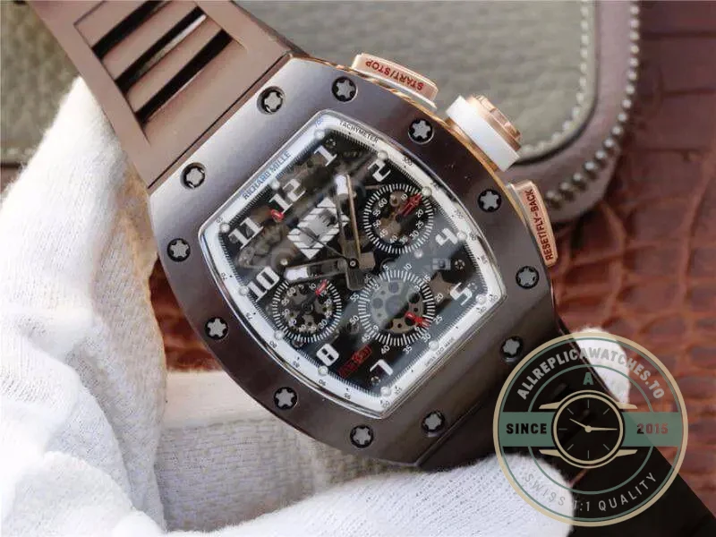 Replica Richard Mille 011 Swiss Eta7750 Brown Ceramic - Factory Super Clone Watch