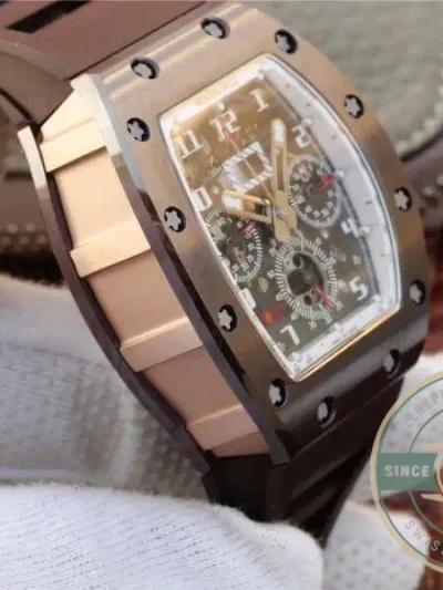 Replica Richard Mille 011 Swiss Eta7750 Brown Ceramic - Factory Super Clone Watch