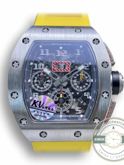 Replica Richard Mille 011 Titanium Yellow Strap - Affordable Super Clone Watch