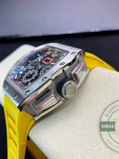 Replica Richard Mille 011 Titanium Yellow Strap - 1:1 Swiss Replica Watch