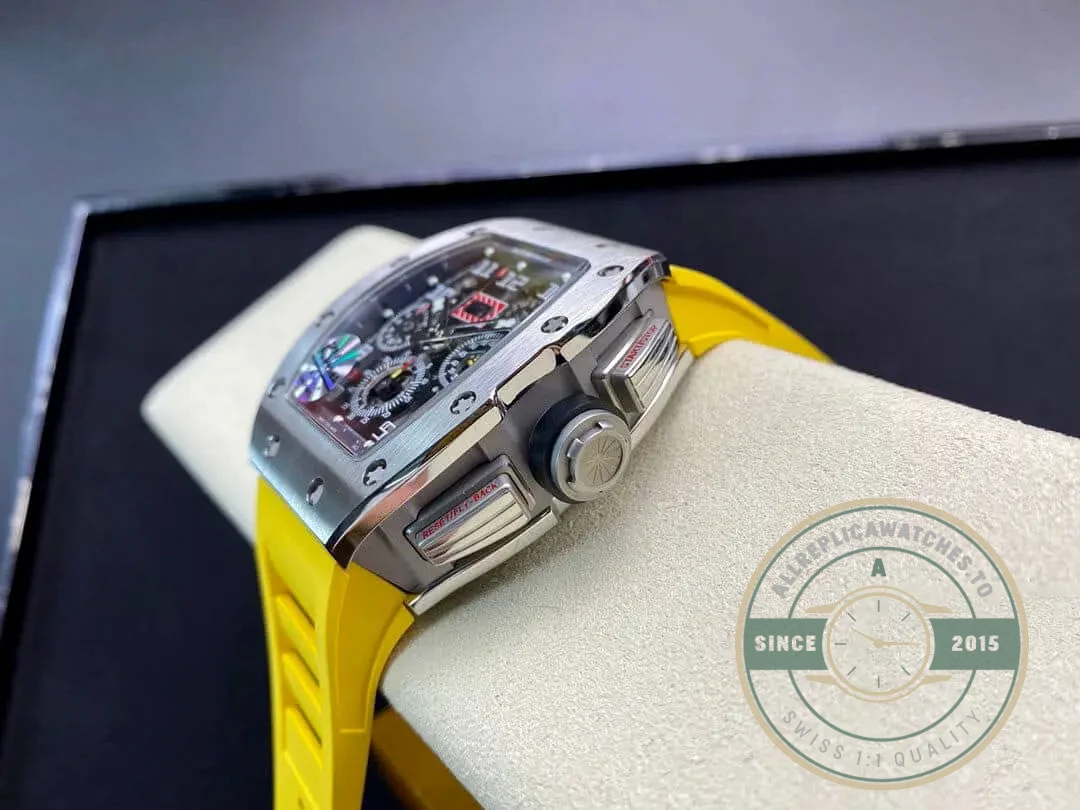 Replica Richard Mille 011 Titanium Yellow Strap - 1:1 Swiss Replica Watch