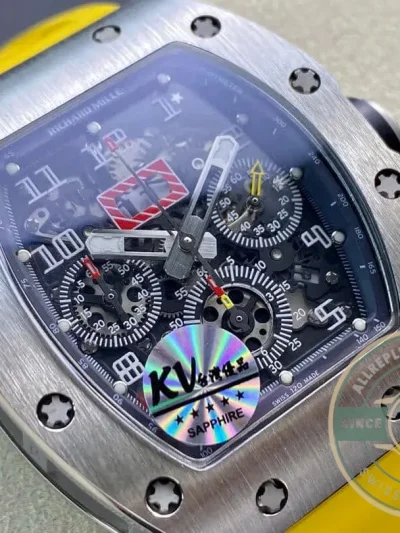 Replica Richard Mille 011 Titanium Yellow Strap - High-Grade Replica Watch